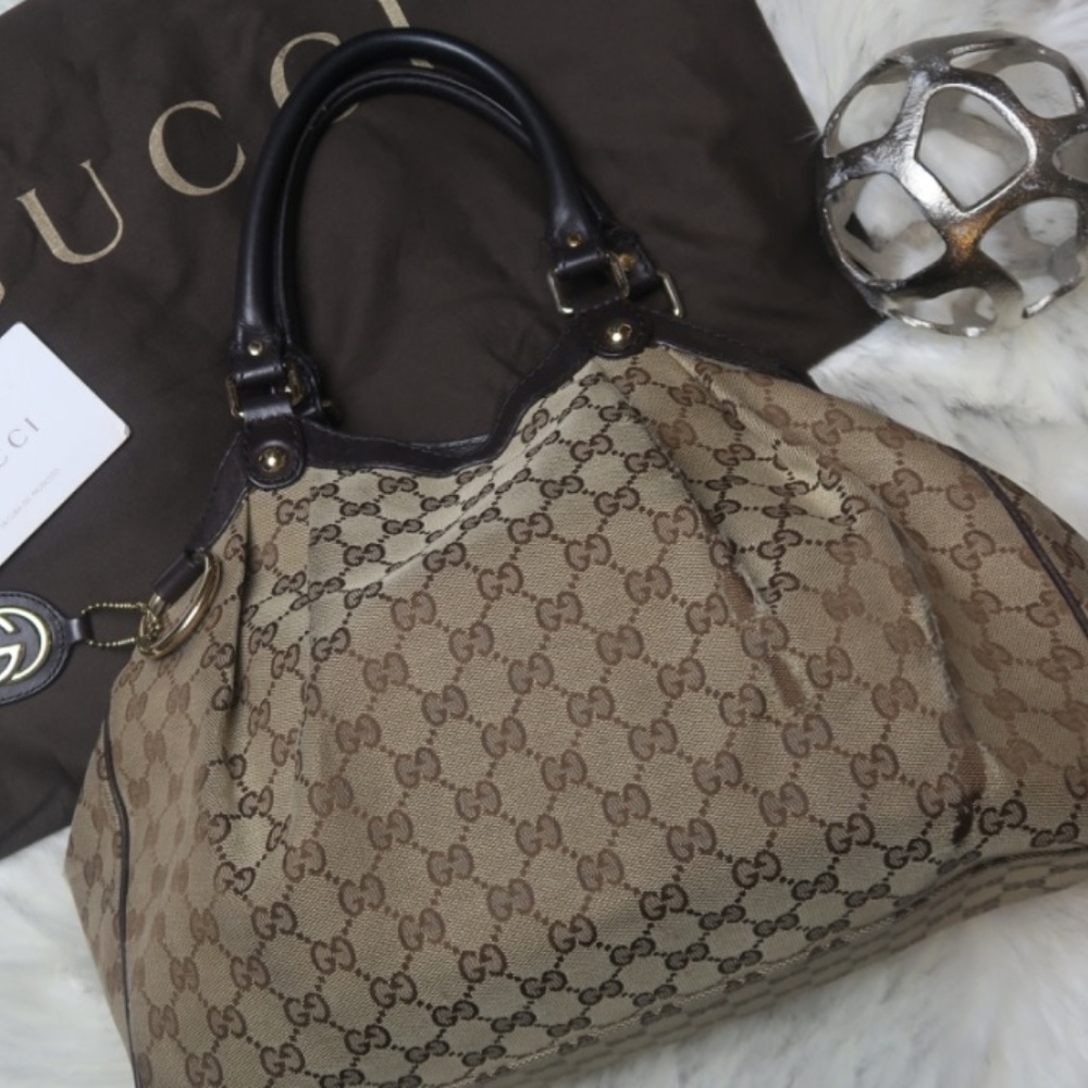 GUCCI Sukey Guccissima Brown Handbag